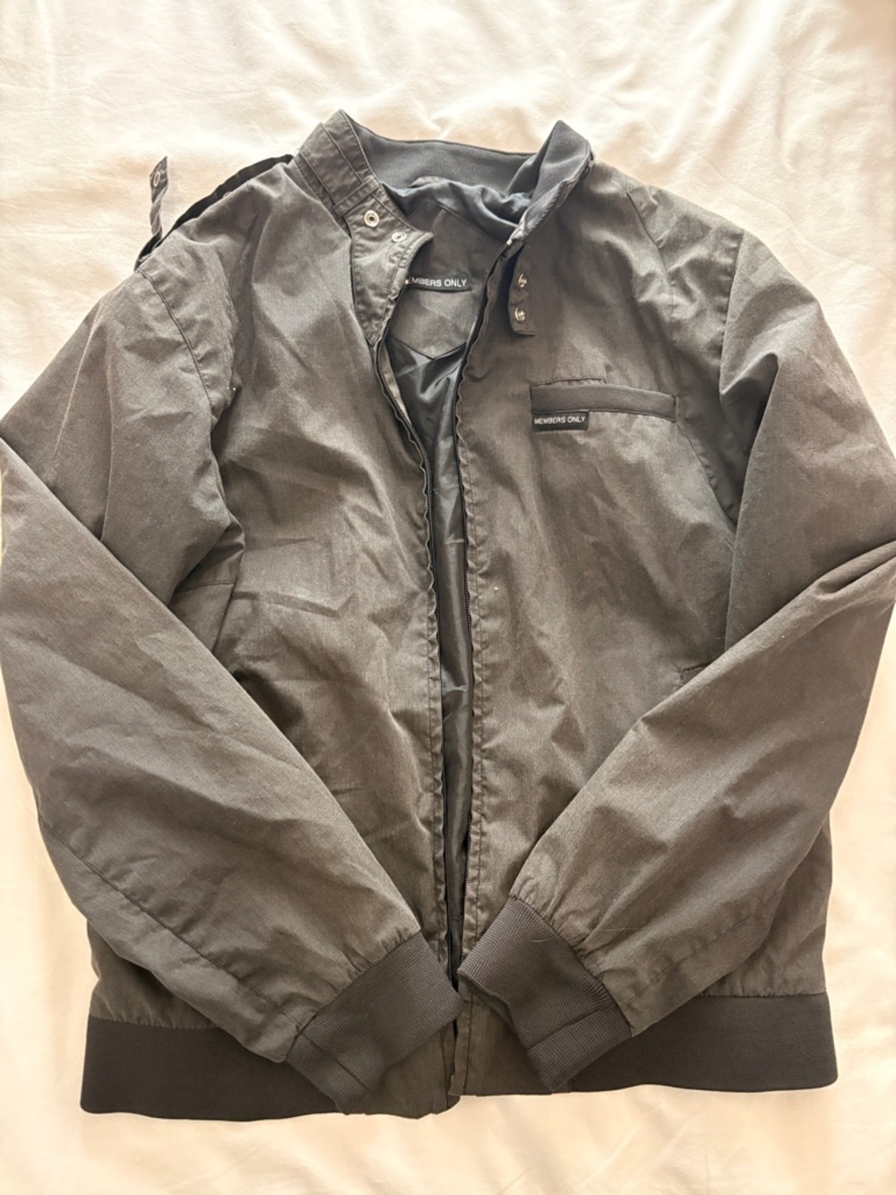 Members Only Charcoal Bomber Jacket